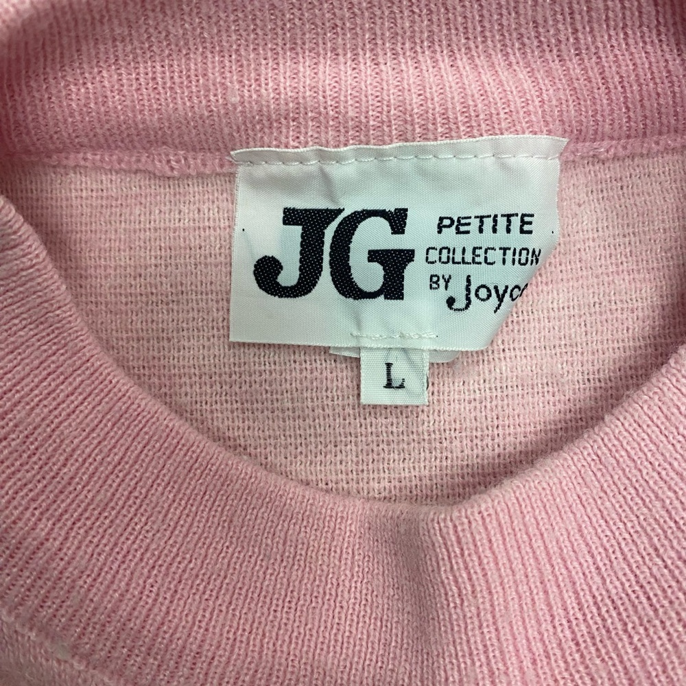 Vintage Pink Rose Grannycore Cottagecore Crewneck Sweater Size Large - Picture 3 of 7